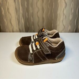 Stride Rite SRT Daniel Brown Leather Baby Size 6.5 XW Shoes Velcro